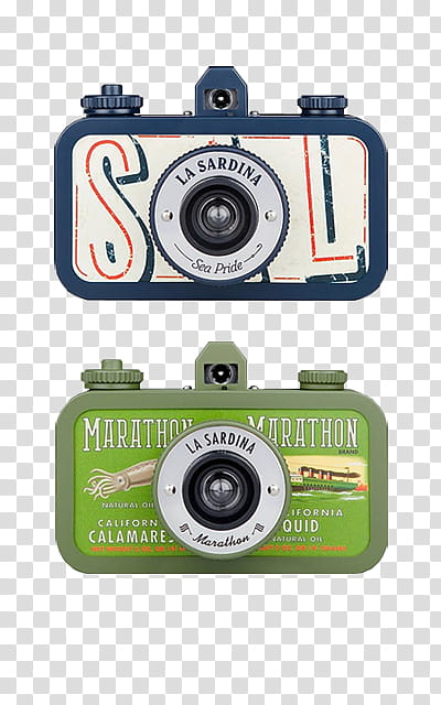 , two blue, white, and green cameras with white background transparent background PNG clipart