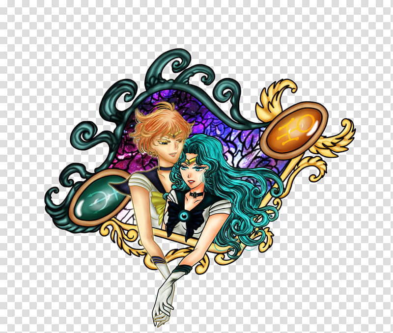 Sailor Uranus and Sailor Neptune transparent background PNG clipart