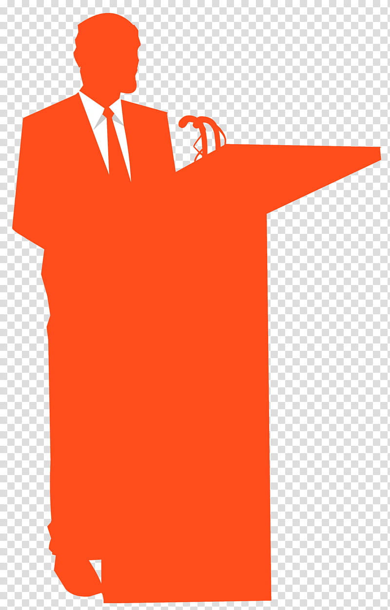 Orange, Silhouette, Lectern, Podium, Businessperson, Drawing, Red, Line transparent background PNG clipart