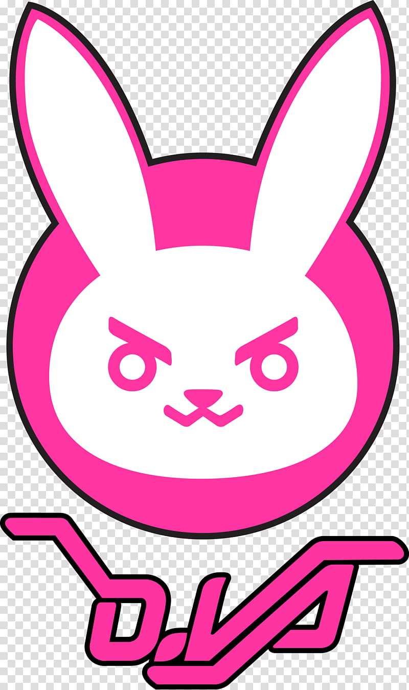 DVA bunny logo, pink and black bunny illustration transparent background PNG clipart