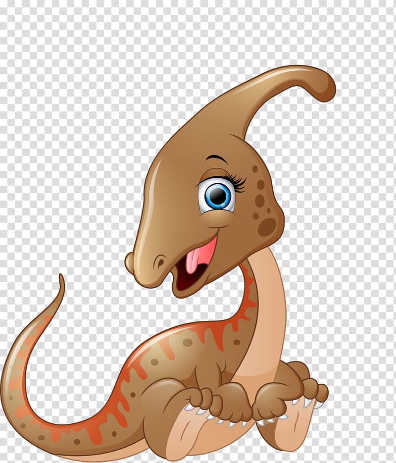 Dinosaur, Parasaurolophus, Brachiosaurus, Cartoon, Reptile, Tail transparent background PNG clipart