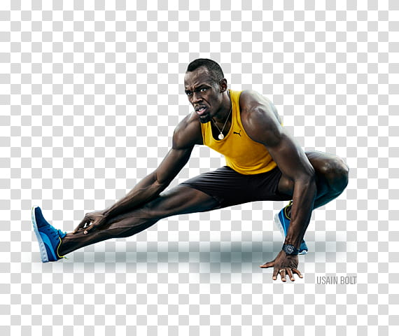 usain bolt pose white background