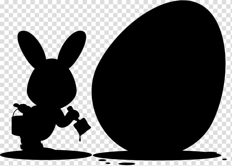 Easter Bunny, Silhouette, Design M Group, Cartoon, Rabbit, Rabbits And Hares, Blackandwhite, Paw transparent background PNG clipart