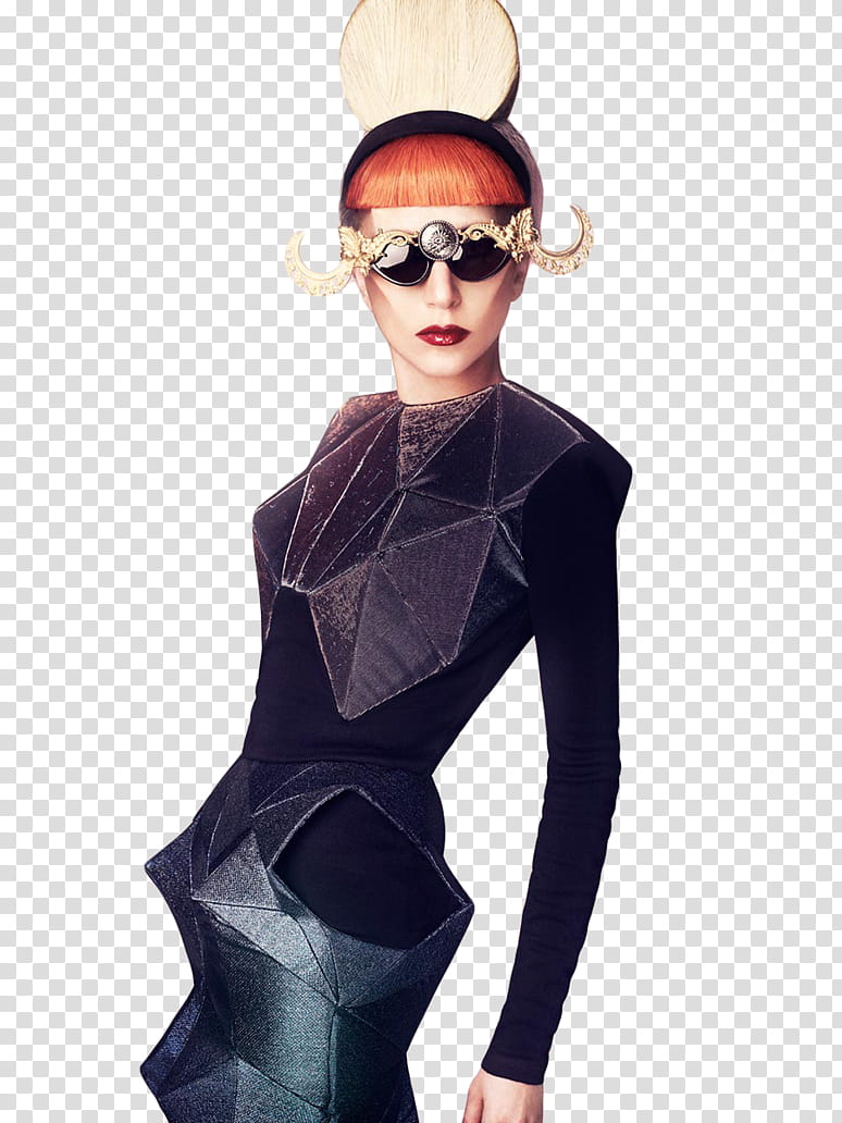 Lady Gaga, standing Lady Gaga wearing sunglasses and black dress transparent background PNG clipart