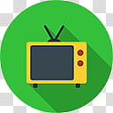 Flatjoy Circle Icons, TV, yellow television art transparent background PNG clipart