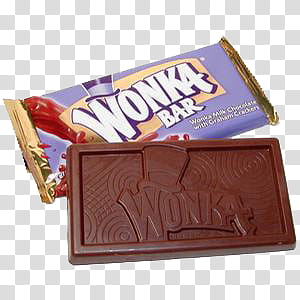 Wonka Bar chocolate pack transparent background PNG clipart