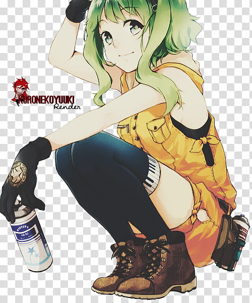 [Render] Gumi Megpoid, GUMI Vocaloid character illustration transparent background PNG clipart