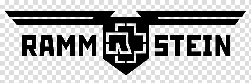 Rammstein Logos, black cross intersection line logo transparent