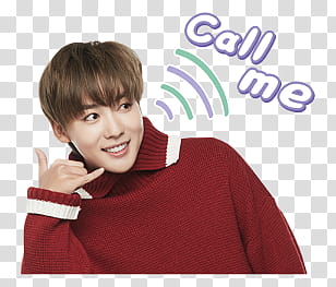 WINNER Line, man doing call me sign transparent background PNG clipart