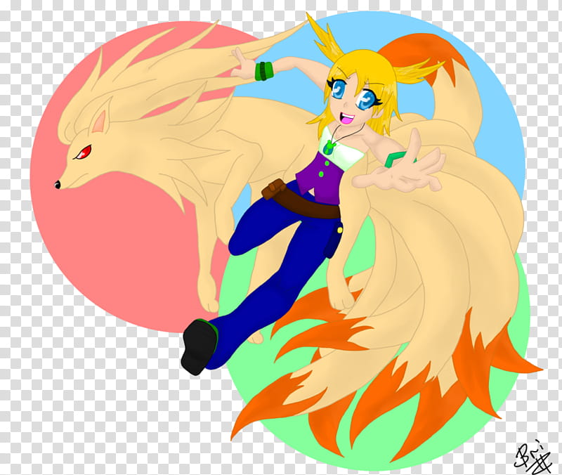 Steph and her Ninetales transparent background PNG clipart