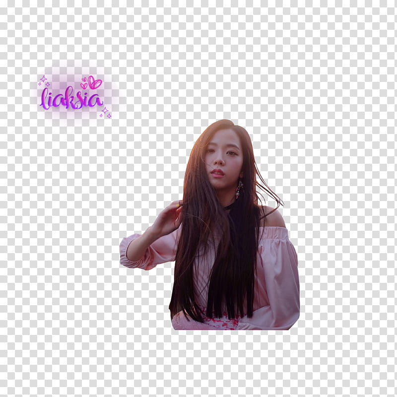 BLACKPINK Jisoo , BlackPink Kim Jisoo in pink off-shoulders shirt transparent background PNG clipart