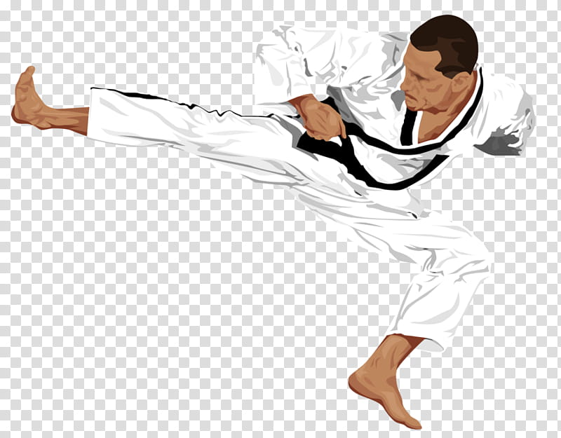 Taekwondo, man wearing karate gi illustration transparent background PNG clipart