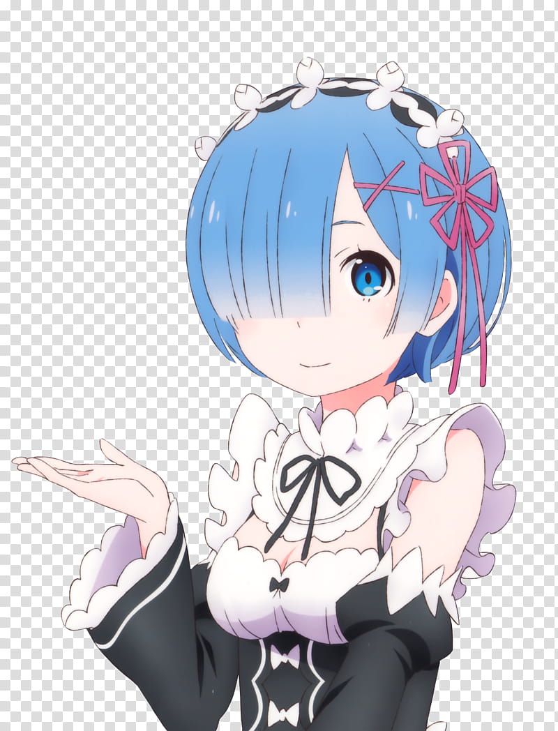 Rem, female animated character art transparent background PNG clipart