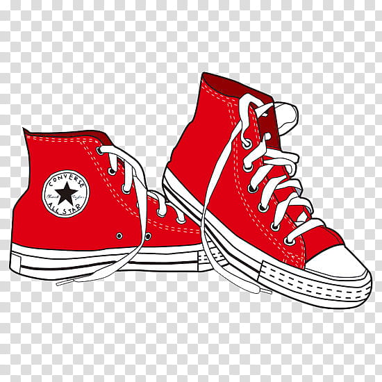 s, pair of red Converse high-top sneakers transparent background PNG clipart