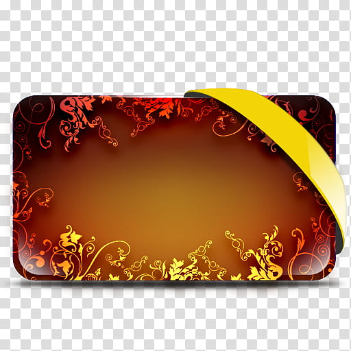 Floral Folder Icon , clean box, rectangular brown and red floral artwork transparent background PNG clipart