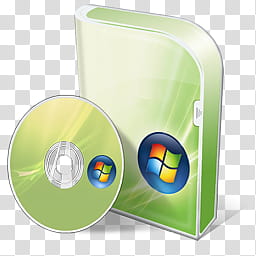Windows Live For XP, green Microsoft Windows disc illustration transparent background PNG clipart
