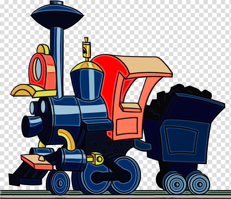 locomotive transport vehicle train, Watercolor, Paint, Wet Ink, Rolling, Steam Engine, Fictional Character, Rolling transparent background PNG clipart