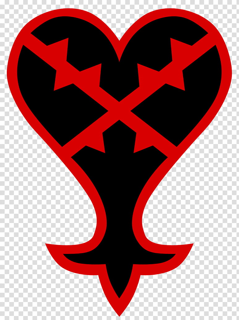 KH Heartless Symbol, red and black thorn heart logo transparent background PNG clipart