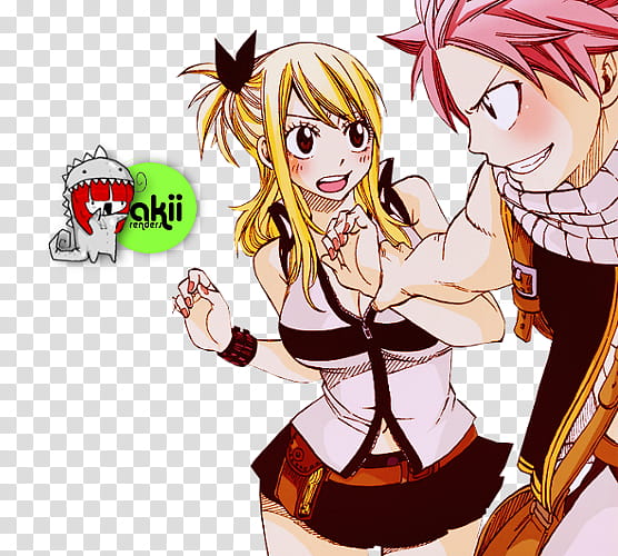 Lucy X Natsu render transparent background PNG clipart