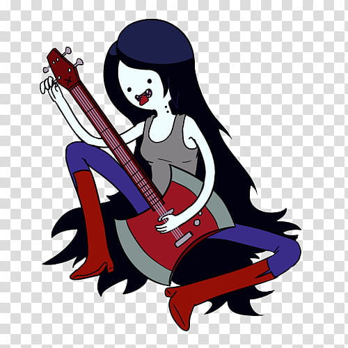 Adventure Time, woman playing bass guitar transparent background PNG clipart
