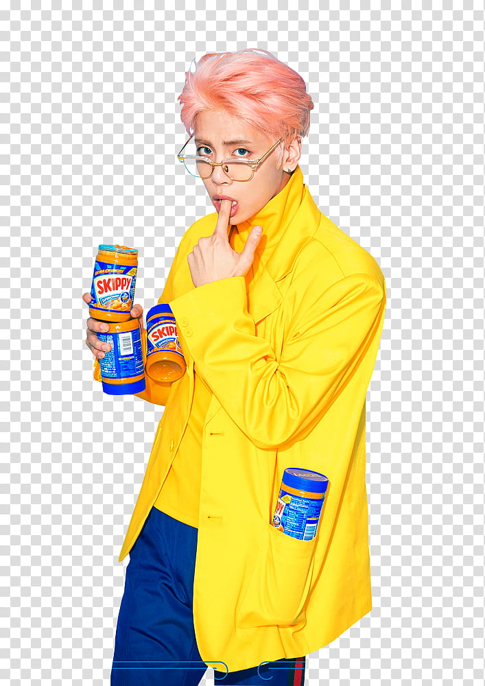 SHINee Jonghyun, man wearing yellow coat transparent background PNG clipart