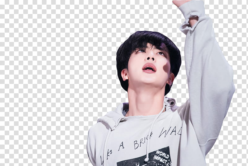 Seokjin BTS, man raising his hand transparent background PNG clipart