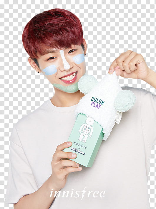 WOOJIN WANNA ONE , man holding teal box transparent background PNG clipart