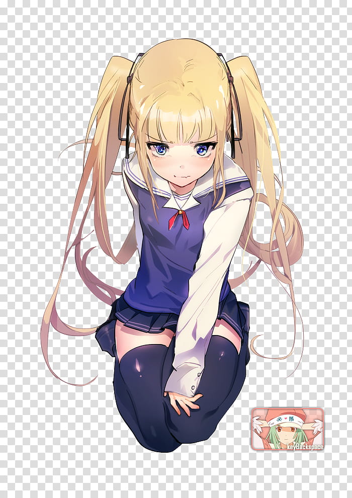 Eriri Spencer Sawamura (Saekano), Render, girl anime character in blue and white dress transparent background PNG clipart