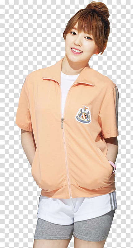 Ivy Club Red Velvet Irene P , smiling woman wearing orange zip-up shirt transparent background PNG clipart