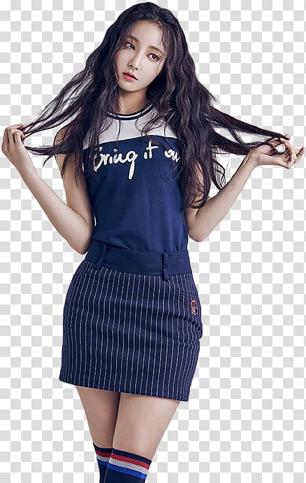 Yeonwoo Momoland PT, woman holding her hair while standing graph transparent background PNG clipart