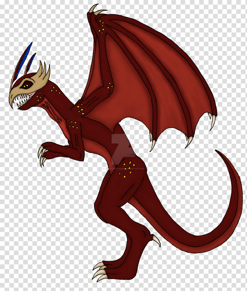 Beaked Dragon Creature Thing Concept (Red) transparent background PNG clipart