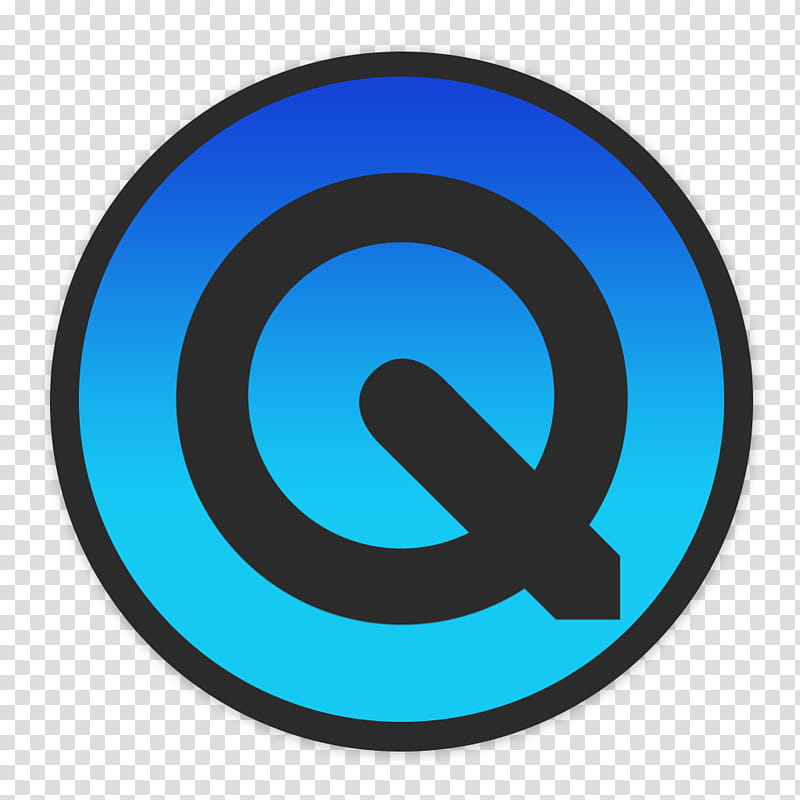 Flader  default icons for Apple app Mac os X, QuicktimeX, black letter Q logo transparent background PNG clipart