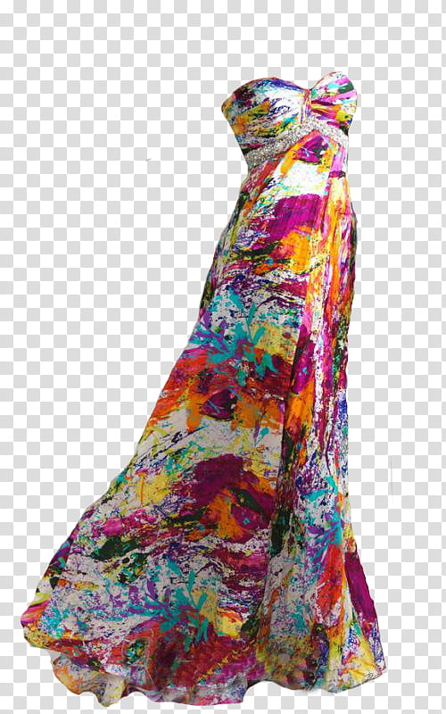 Print Dresses Big , multicolored floral dress transparent background PNG clipart