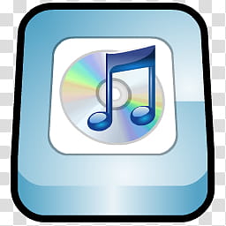WannabeD Dock Icon age, iTunes, gray and blue music file icon transparent background PNG clipart