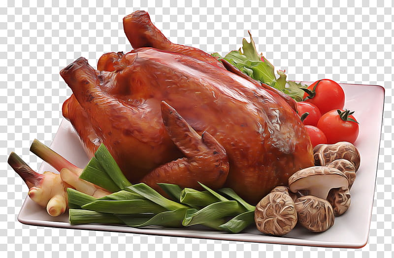 Thanksgiving Dinner, Roast Chicken, Roasting, Barbecue Chicken, Roast Goose, Turkey Meat, Food, Garnish transparent background PNG clipart