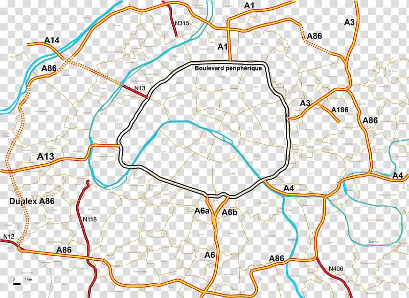 Map, A86 Autoroute, Road, Ring Road, Transport, Paris, Arrondissement Of Paris, France transparent background PNG clipart