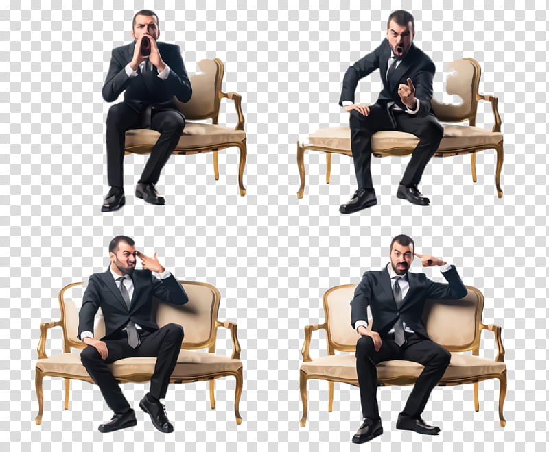 sitting furniture chair gentleman suit, Conversation, Leisure, Whitecollar Worker, Businessperson, Comfort transparent background PNG clipart