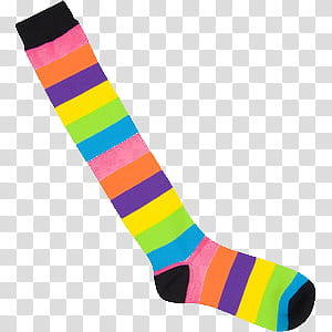 multicolored striped sock transparent background PNG clipart