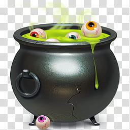 Icons Halloween, _, cauldron with eyes illustration transparent background PNG clipart