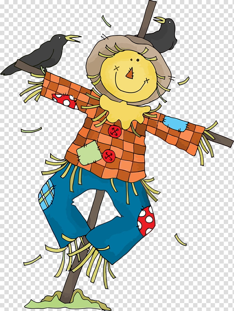 scarecrow thanksgiving autumn, Scarecrow, Cartoon transparent background PNG clipart