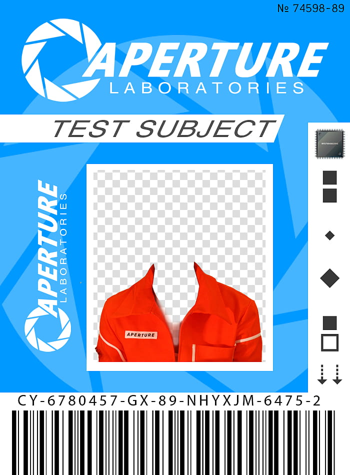 Make your own Portal ID Card, Caperture poster transparent background PNG clipart