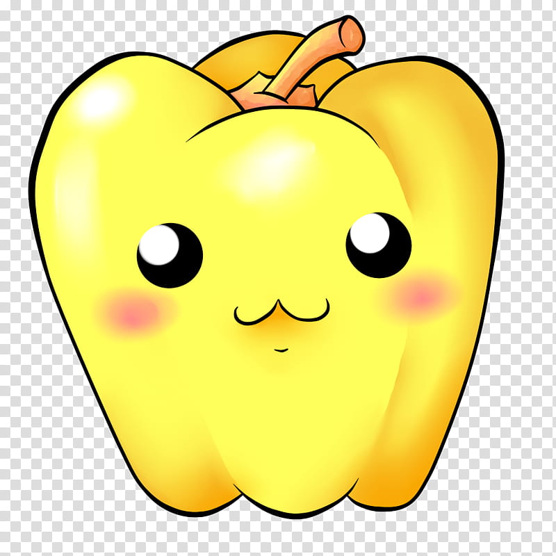 Kawaii Yellow Pepper, yellow fruit illustration transparent background PNG clipart