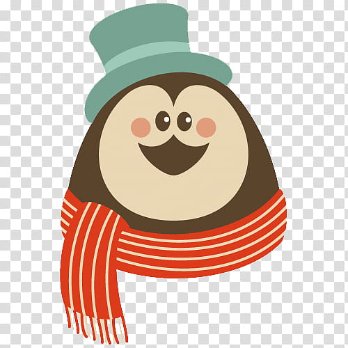 Hipster Xmas, brown and red penguin transparent background PNG clipart
