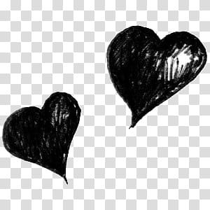 black, two black hearts drawing transparent background PNG clipart