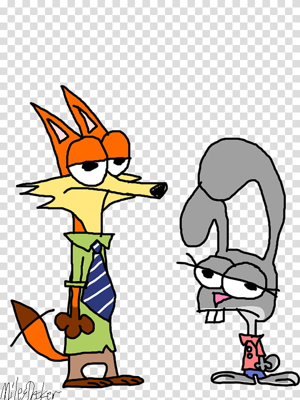 A Bored Nick and Judy transparent background PNG clipart
