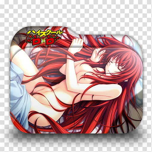 Highschool Dxd Anime Folder Icon, red haired woman print folder transparent background PNG clipart