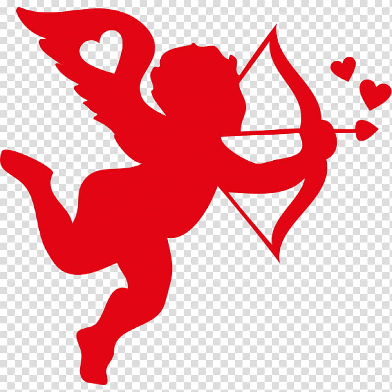 Love Background Heart, Cupid, Silhouette, Valentines Day, Athletic Dance Move transparent background PNG clipart
