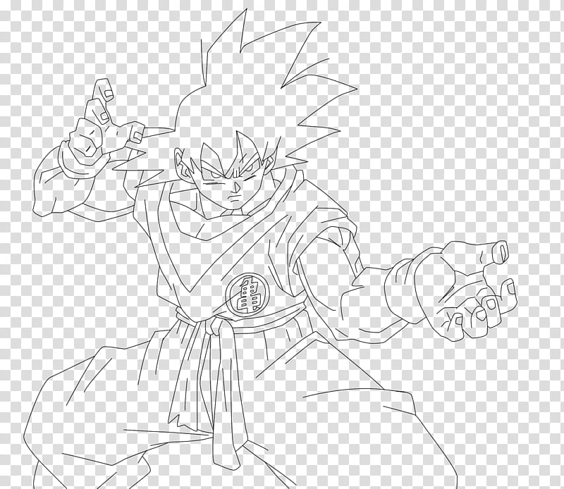 Son Goku LINE ART, Son Goku transparent background PNG clipart