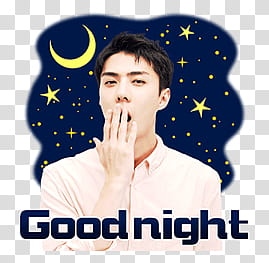 EXO LINE STICKERS, man yawning transparent background PNG clipart