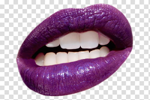 Aesthetic, human lips with purple lipstick transparent background PNG clipart